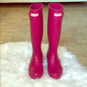 Pink Matte Hunter Boots